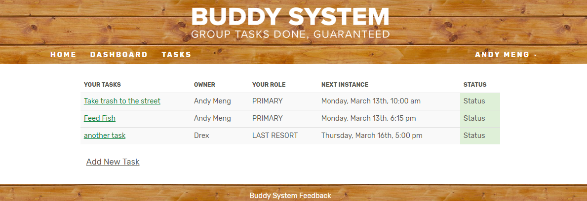 BuddySystem task view